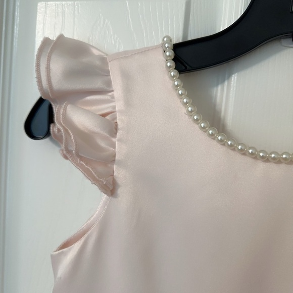 COUTURE PRINCESS Elegant Pink Kids Dress with Pearl Accents - Picture 5 of 13